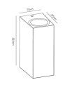 KANDANCHU * APLIQUE EXTERIOR CUAD. 2L*GU10 NEGRO